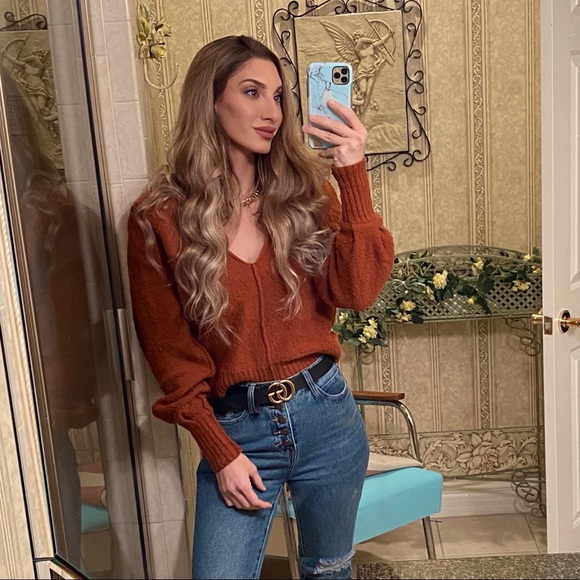 Free People Sweater | V Neck Pullover Sweater - Picture 4 of 9